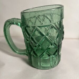 Green Pressed Mexican Pulque  “Chivo”Glass Beer Mug